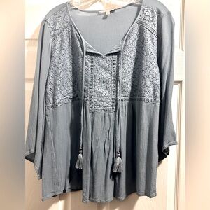 Magnolia Lane Lace Embroidery Large Tunic